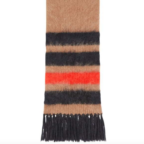 NWT $450 BURBERRY Graphic Stripe Mohair-Silk Scarf - Picture 5 of 14